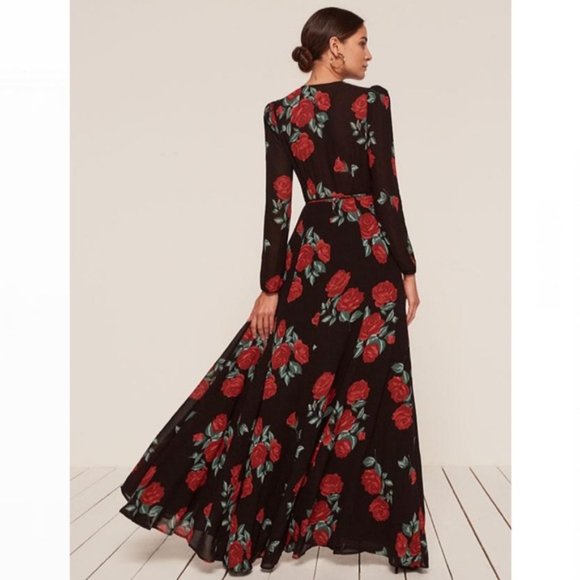 Reformation Milan Hera Carnation Maxi Wrap Dress - Picture 7 of 15